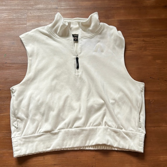 Athleta Allyson Felix cream sweatshirt vest. - Picture 1 of 2